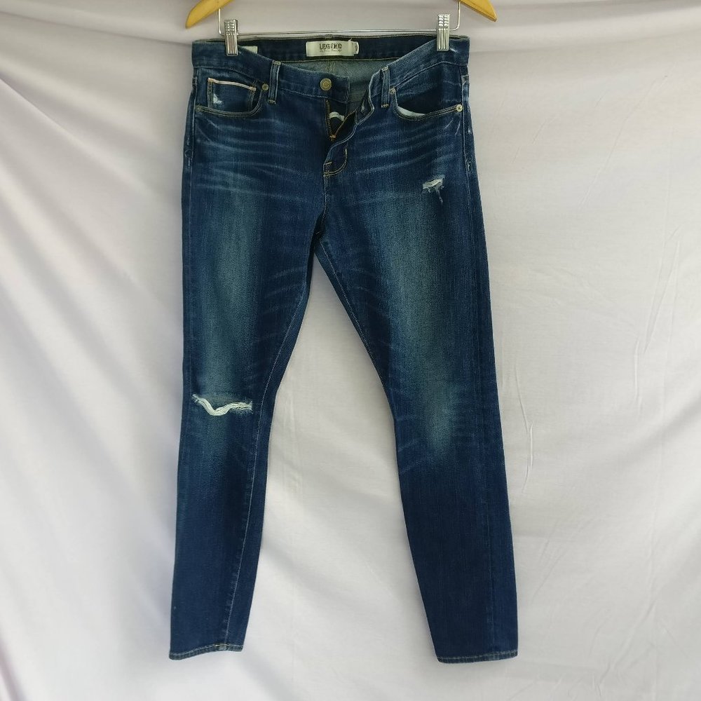 RaRe Lucky Brand Classic Blue Brooke Distressed Selvage denim sz8/29 MADE IN USA